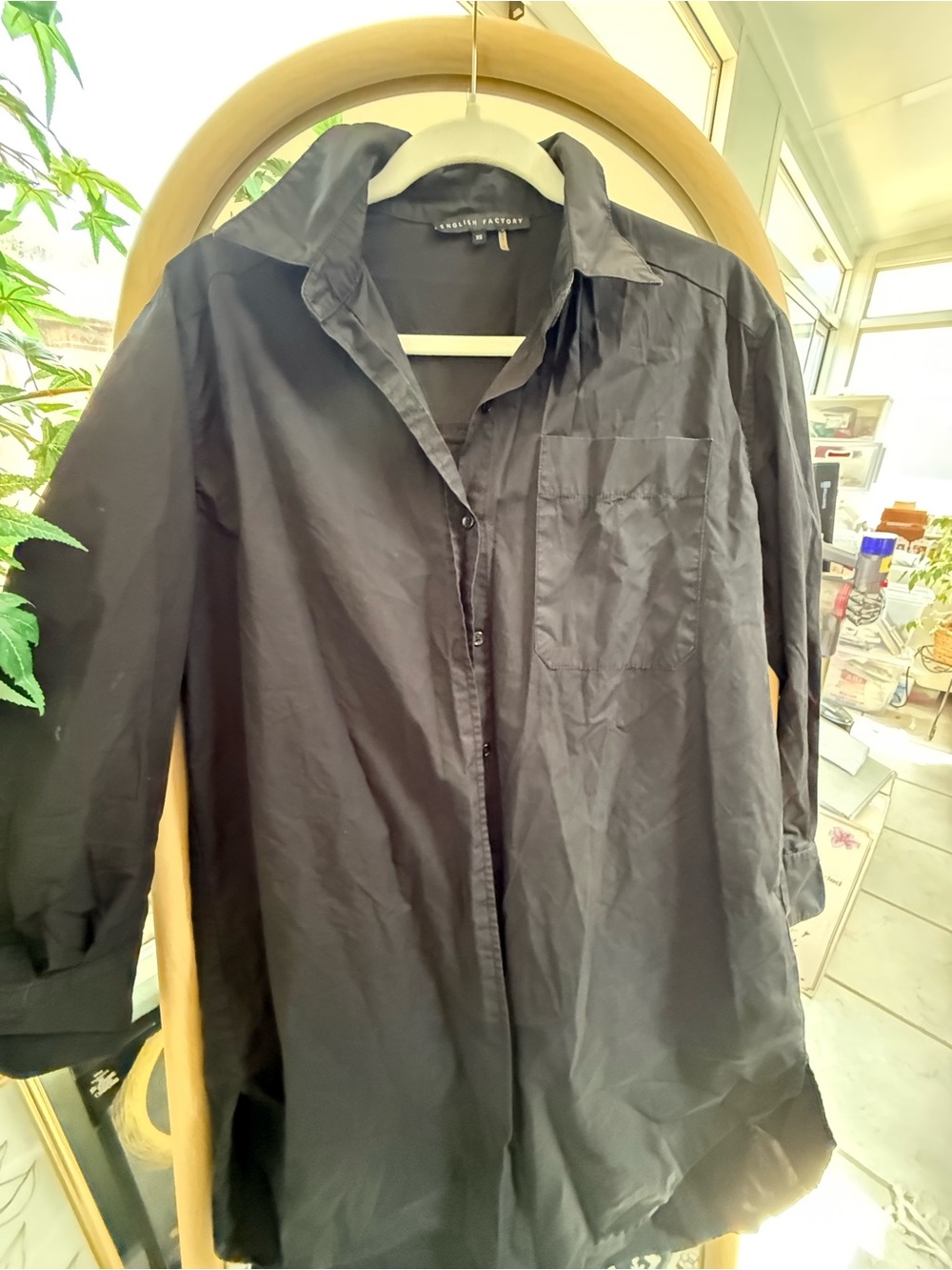 English Factory Black Shirt Dress - Picture 2 of 4